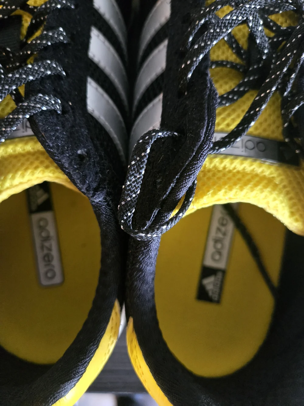 Adidas Adizero Womens 10.5 Black & Yellow Running Shoes New